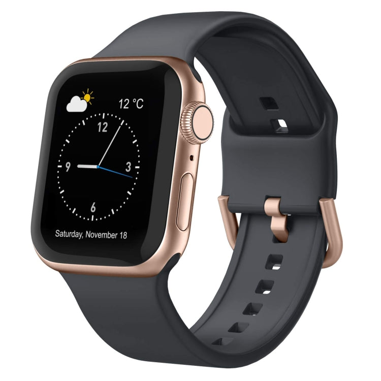 For Apple Watch Series 5 40mm Pin Buckle Silicone Watch Band(Dark Grey)