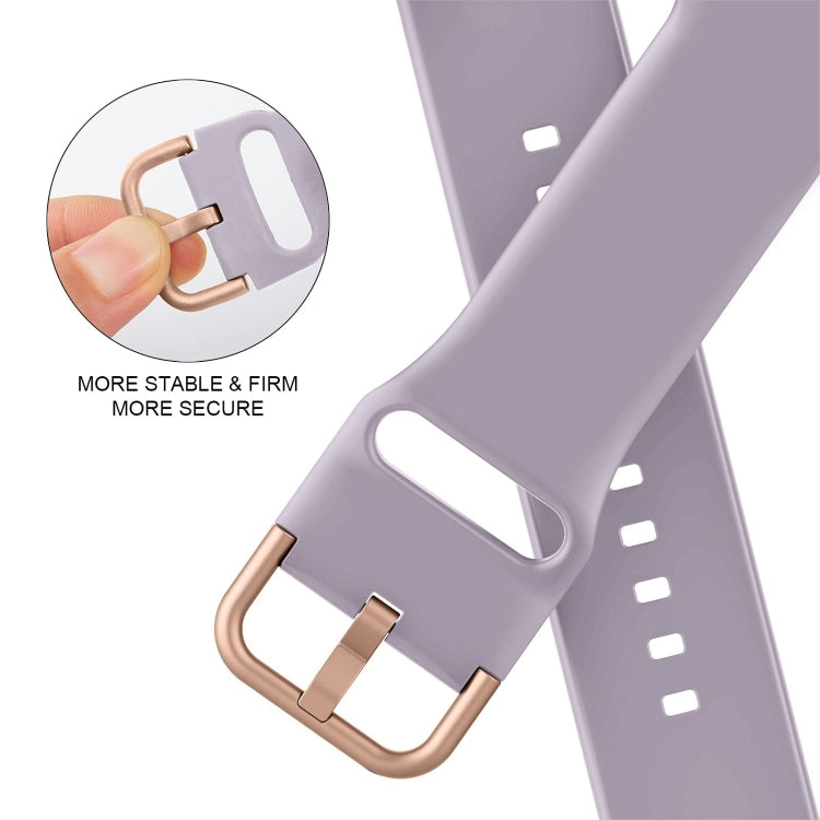 For Apple Watch SE 2023 40mm Pin Buckle Silicone Watch Band(Baby Purple)