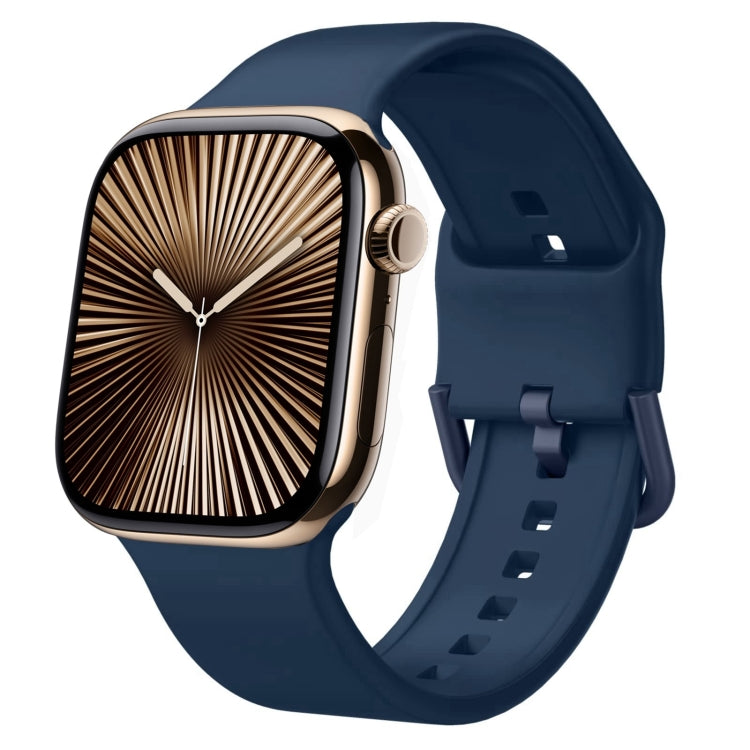 For Apple Watch Series 10 46mm Pin Buckle Silicone Watch Band(Abyss Blue)