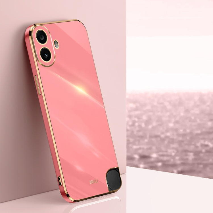 For Nothing CMF Phone 1 XINLI Straight Edge 6D Electroplate TPU Phone Case(Hawthorn Red)
