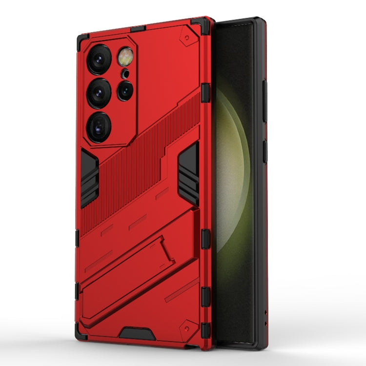 For Samsung Galaxy S24 Ultra 5G Punk Armor 2 in 1 PC + TPU Shockproof Phone Case with Invisible Holder(Red)