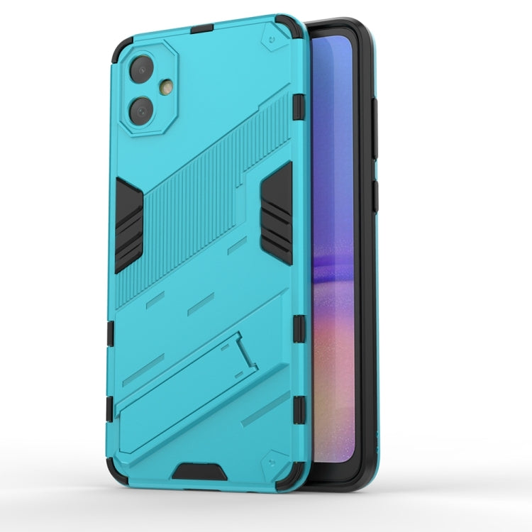 For Samsung Galaxy A05 4G Punk Armor 2 in 1 PC + TPU Shockproof Phone Case with Invisible Holder(Blue)
