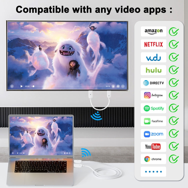 THT-020-08 4 in 1 HDMI Transmitter Wireless Screen Sharer Set(White) - Wireless Display Dongle by PMC TechLife | Online Shopping South Africa | PMC TechLife | Buy Now Pay Later Mobicred