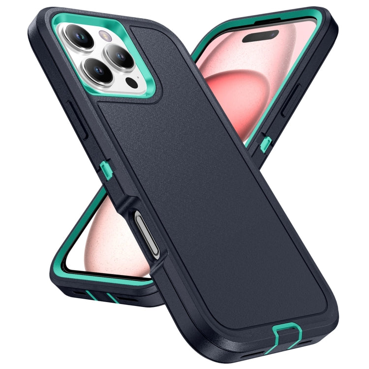 For iPhone 16 Pro Life Water-resistant Rugged Phone Case(Dark Blue + Light Blue)
