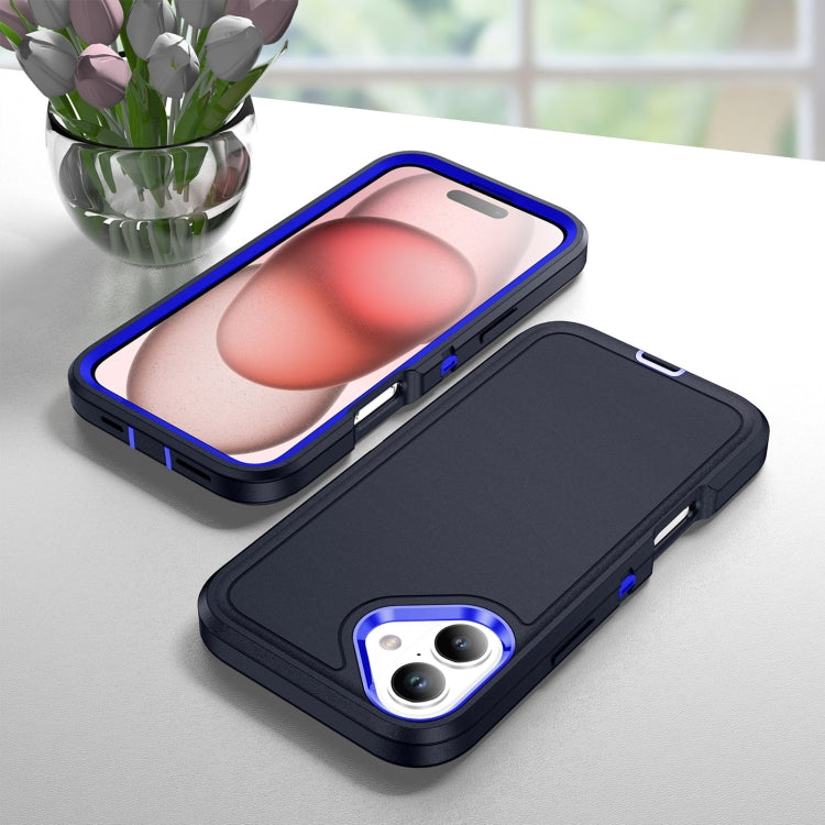 For iPhone 16 Plus Life Water-resistant Rugged Phone Case(Dark Blue + Royal Blue)