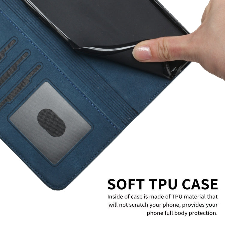 For Motorola Moto G Power 5G 2024 Cubic Skin Feel Flip Leather Phone Case(Blue)