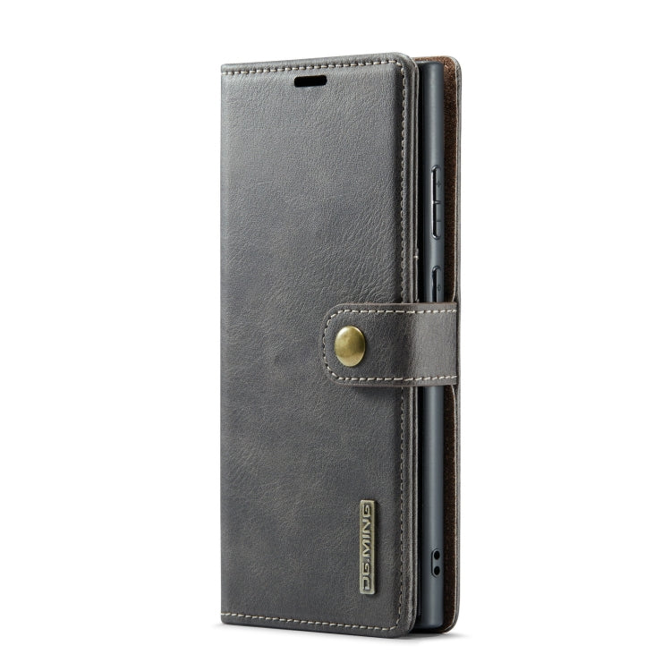 For Samsung Galaxy S24 Ultra 5G DG.MING Crazy Horse Texture Detachable Magnetic Leather Case(Grey)