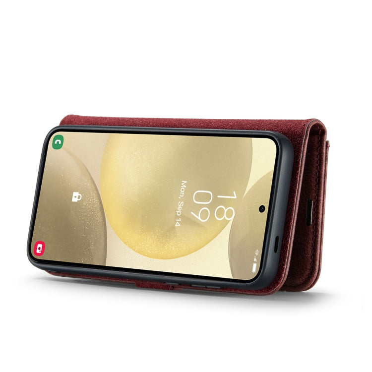 For Samsung Galaxy S24 5G DG.MING Crazy Horse Texture Detachable Magnetic Leather Case(Red)