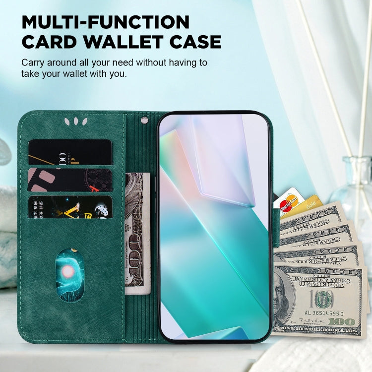 For Google Pixel 9 Pro Little Tiger Embossed Leather Phone Case(Green) - Google Cases by PMC TechLife | Online Shopping South Africa | PMC TechLife | Buy Now Pay Later Mobicred