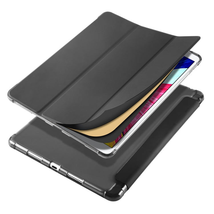 For iPad Pro 10.5 inch / Air 3 10.5 inch 3-folding Horizontal Flip PU Leather + Shockproof TPU Case with Holder & Pen Slot(Black)