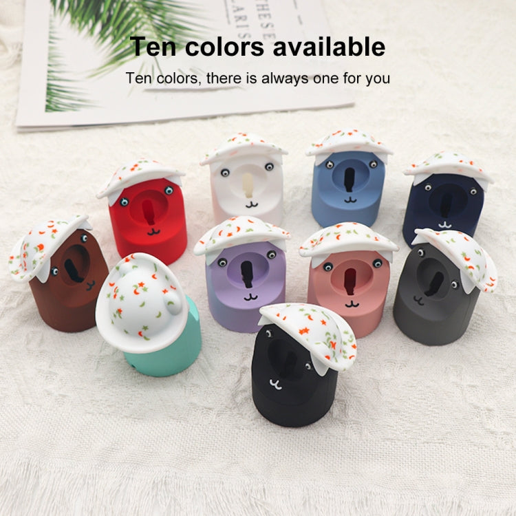 For Apple Watch Series Hat Bear Shaped Silicone Charging Base(Blue) - Charger / Holder by PMC TechLife | Online Shopping South Africa | PMC TechLife | Buy Now Pay Later Mobicred