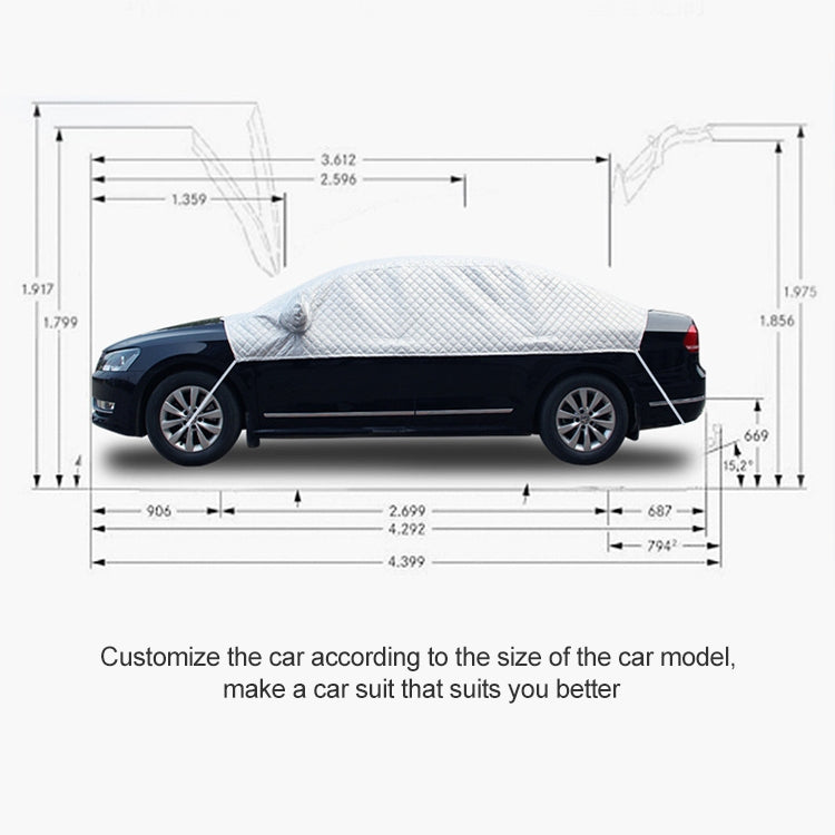 Car Half-cover Car Clothing Sunscreen Heat Insulation Sun Nisor, Aluminum Foil Size: 5.2x2x1.8m