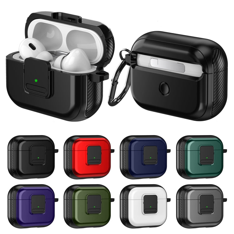 For AirPods Pro 2 TPU + PC Wireless Earphones Case with Magnetic Switch(Green)