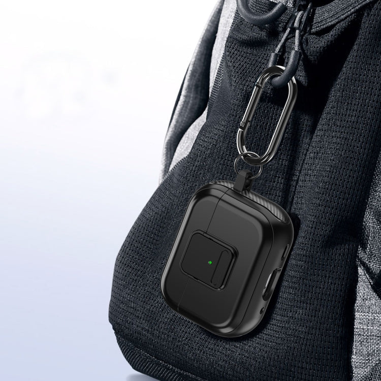 For AirPods Pro TPU + PC Wireless Earphones Case with Magnetic Switch(Black) - For AirPods Pro by PMC Jewellery | Online Shopping South Africa | PMC Jewellery | Buy Now Pay Later Mobicred