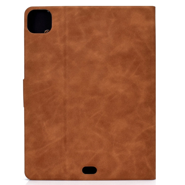 For iPad Air 2022 10.9 Cowhide Texture Leather Smart Tablet Case(Brown) - iPad Air (2022) / (2020) 10.9 Cases by PMC Jewellery | Online Shopping South Africa | PMC Jewellery | Buy Now Pay Later Mobicred