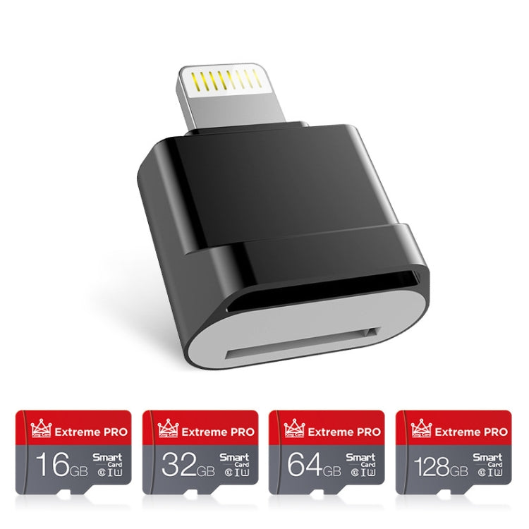 MicroDrive 8pin To TF Card Adapter Mini iPhone & iPad TF Card Reader, Capacity:16GB(Black) - by MICRODRIVE | Online Shopping South Africa | PMC Jewellery | Buy Now Pay Later Mobicred