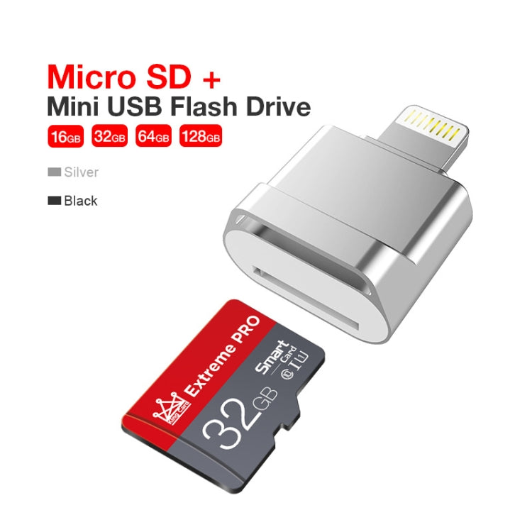 MicroDrive 8pin To TF Card Adapter Mini iPhone & iPad TF Card Reader, Capacity:16GB(Silver) - free shipping - PMC Jewellery - Order now!