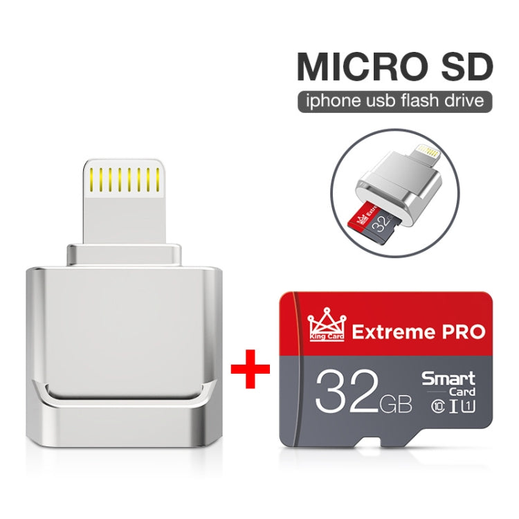 MicroDrive 8pin To TF Card Adapter Mini iPhone & iPad TF Card Reader, Capacity:16GB(Silver) - free shipping - PMC Jewellery - Order now!