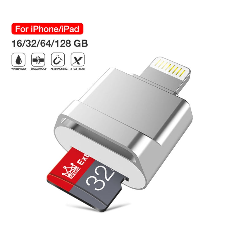 MicroDrive 8pin To TF Card Adapter Mini iPhone & iPad TF Card Reader, Capacity:16GB(Silver) - free shipping - PMC Jewellery - Order now!