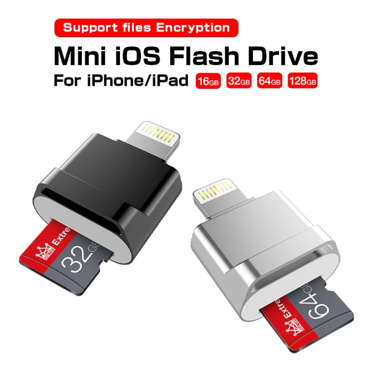 MicroDrive 8pin To TF Card Adapter Mini iPhone & iPad TF Card Reader, Capacity:16GB(Silver) - free shipping - PMC Jewellery - Order now!