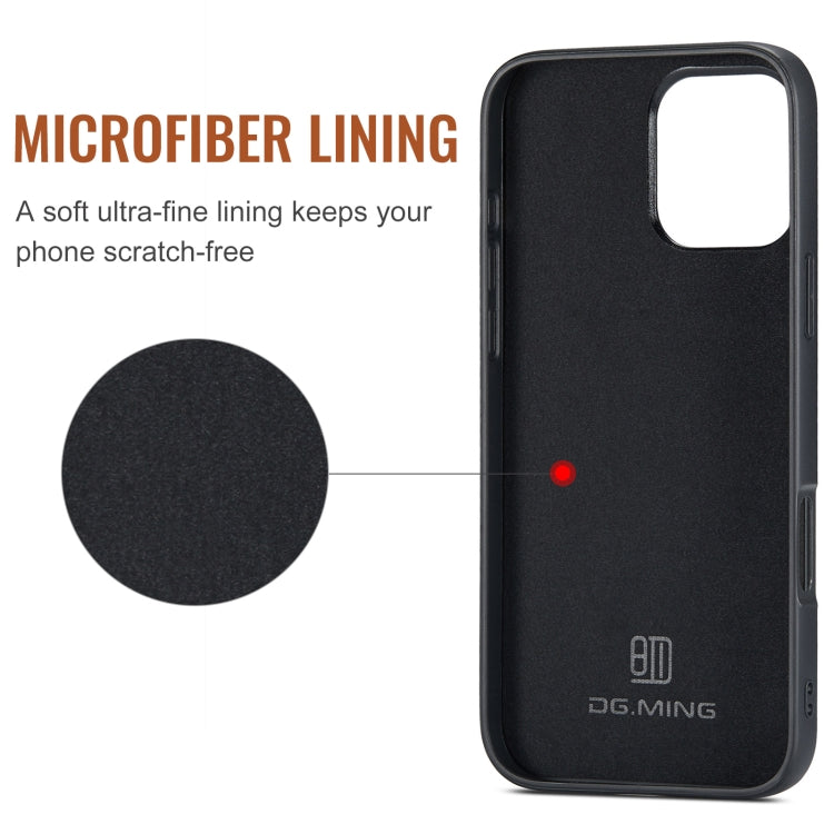 For iPhone 16 Pro Max DG.MING M1 Series 3-Fold Multi Card Wallet Leather Phone Case(Black)