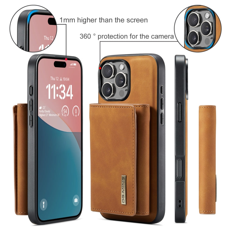 For iPhone 16 Pro DG.MING M1 Series 3-Fold Multi Card Wallet Leather Phone Case(Brown) - free shipping - PMC Jewellery - Order now!