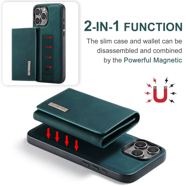 For iPhone 16 Pro DG.MING M1 Series 3-Fold Multi Card Wallet Leather Phone Case(Green)