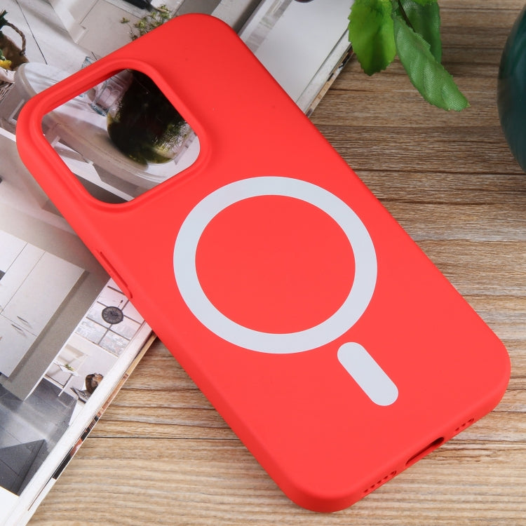For iPhone 14 Pro Max MagSafe Liquid Silicone Phone Case(Red)
