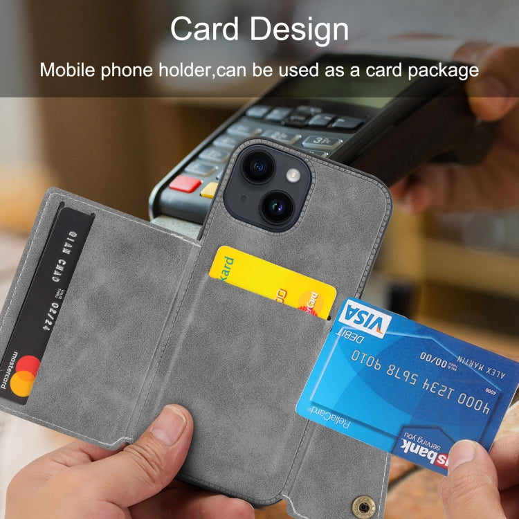 For iPhone 16 Pro Max Double Buckle Card Slots PU + TPU Phone Case(Red) - iPhone 16 Pro Max Cases by PMC TechLife | Online Shopping South Africa | PMC TechLife | Buy Now Pay Later Mobicred