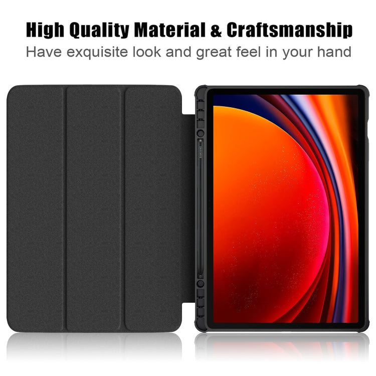For Samsung Galaxy Tab S9+ Acrylic 3-folding Painted Smart Leather Tablet Case(Big Eyes ME)