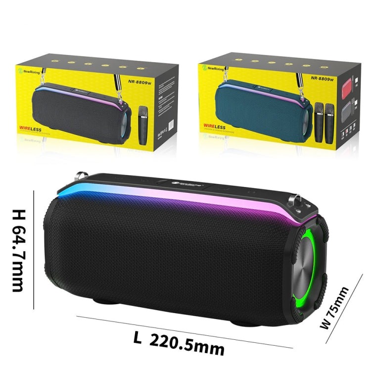 New RiXing NR8809 20W Outdoor Portable TWS Smart Wireless Bluetooth Speaker, Style:Dual Mic(Grey) - free shipping - PMC Jewellery - Order now!