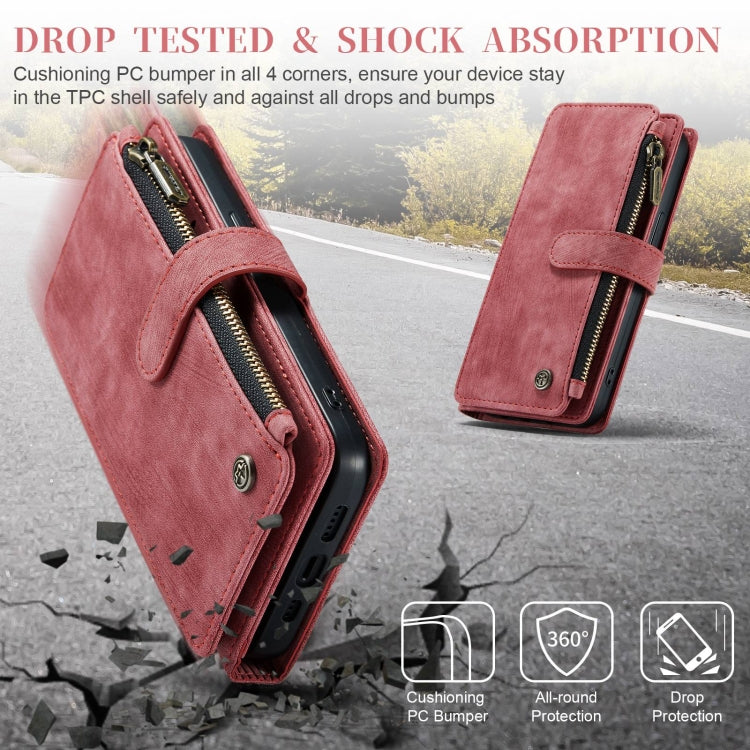 For iPhone 15 CaseMe C30 Multifunctional Leather Phone Case(Red)