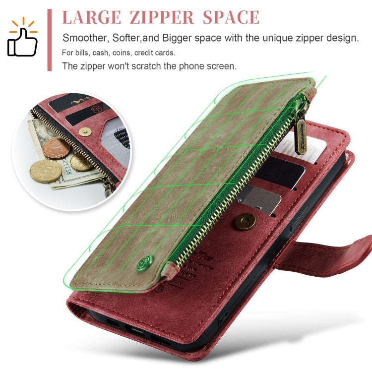 For iPhone 15 CaseMe C30 Multifunctional Leather Phone Case(Red)