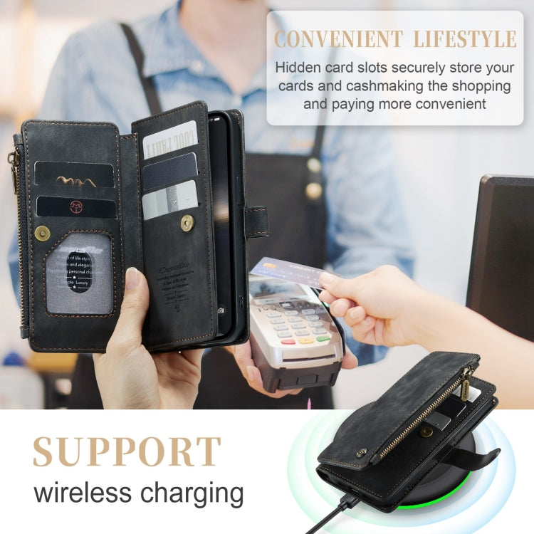 For iPhone 15 CaseMe C30 Multifunctional Leather Phone Case(Black) - free shipping - PMC Jewellery - Order now!