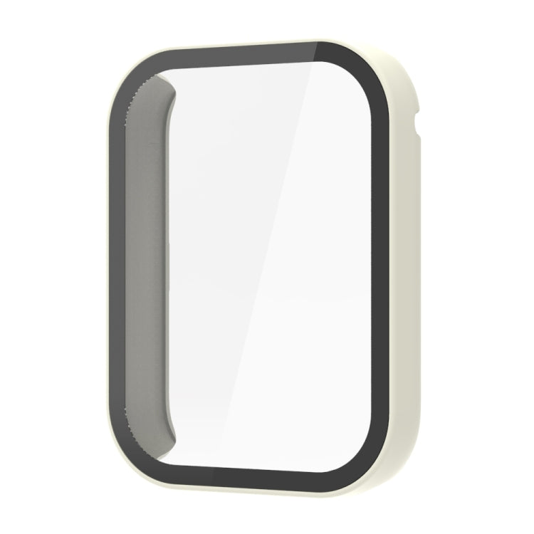 For Xiaomi Mi Band 8 Pro PC + Tempered Film Integrated Watch Protective Case(Ivory White)