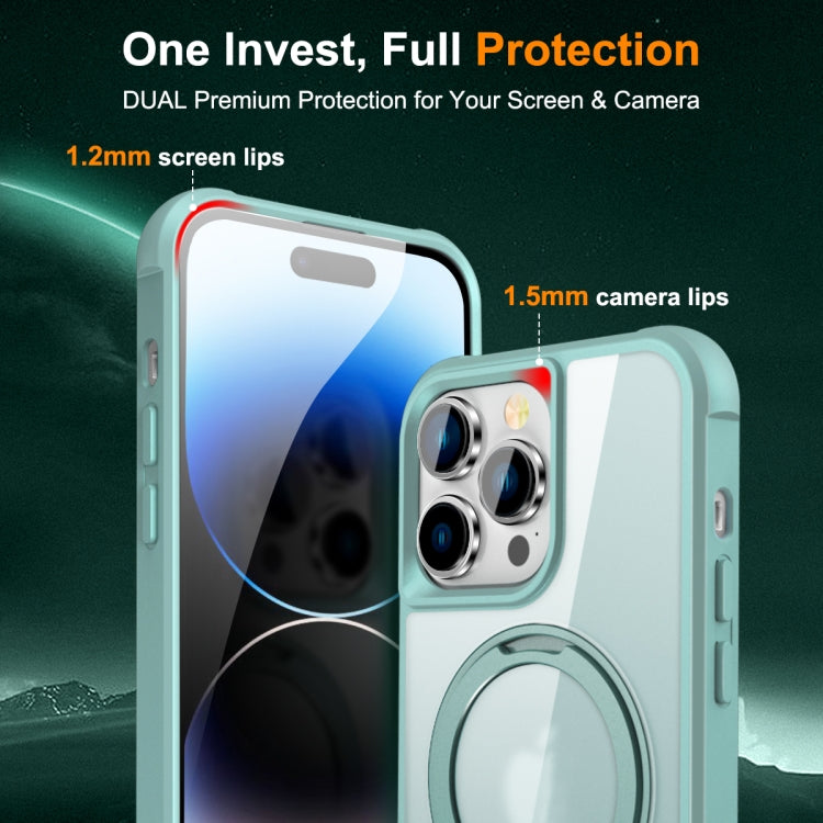 For iPhone 14 Pro Max MagSafe Magnetic Rotating Holder Phone Case(Lake Blue) - iPhone 14 Pro Max Cases by PMC TechLife | Online Shopping South Africa | PMC TechLife