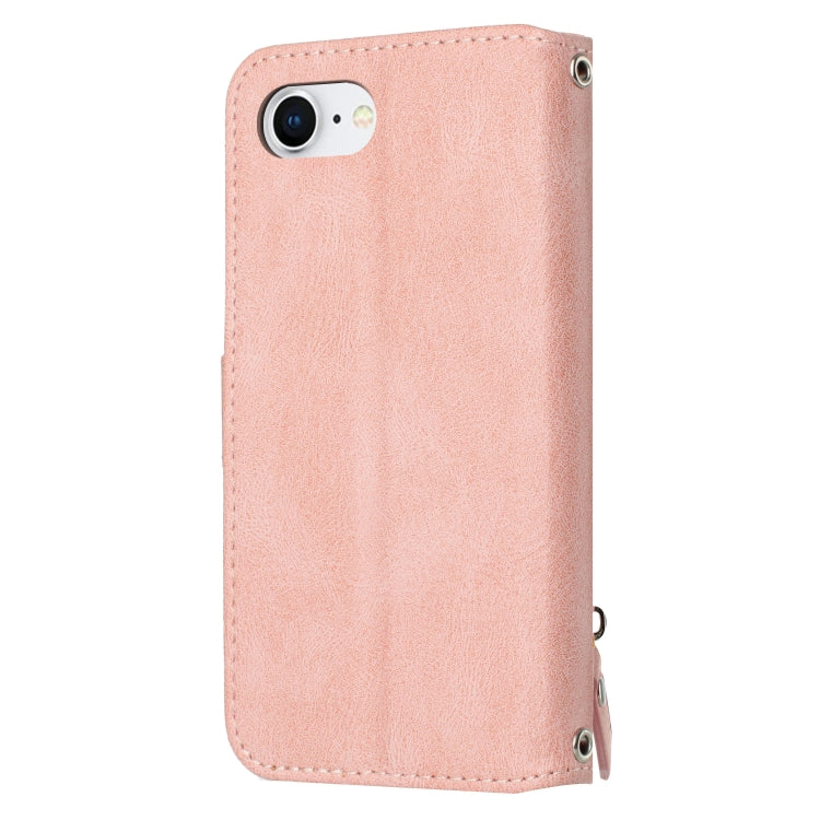 For iPhone 16e Oil Skin Zipper Wallet Leather Phone Case(Pink)