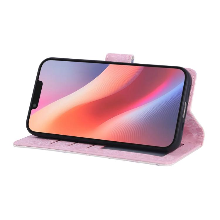 For iPhone 16e Bronzing Painting RFID Leather Case(Pansies) - iPhone 16e Cases by PMC TechLife | Online Shopping South Africa | PMC TechLife | Buy Now Pay Later Mobicred