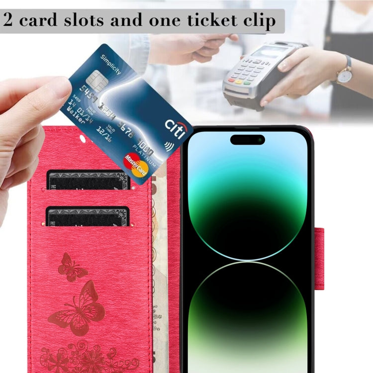 For iPhone 16 Pro Butterfly Embossed Flip Leather Phone Case(Red) - free shipping - PMC TechLife - Order now!