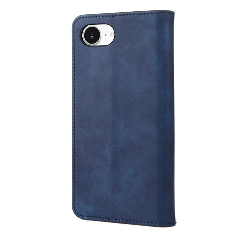For iPhone 16e Skin Feel Splicing Leather Phone Case(Blue) - iPhone 16e Cases by PMC Jewellery | Online Shopping South Africa | PMC Jewellery | Buy Now Pay Later Mobicred