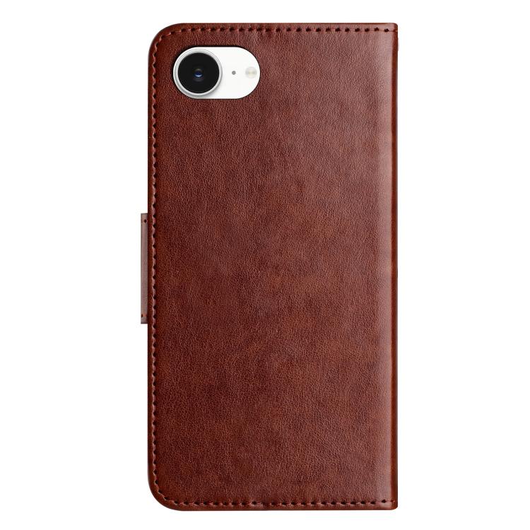 For iPhone 16e Butterfly Flower Pattern Flip Leather Phone Case(Brown) - iPhone 16e Cases by PMC Jewellery | Online Shopping South Africa | PMC Jewellery | Buy Now Pay Later Mobicred