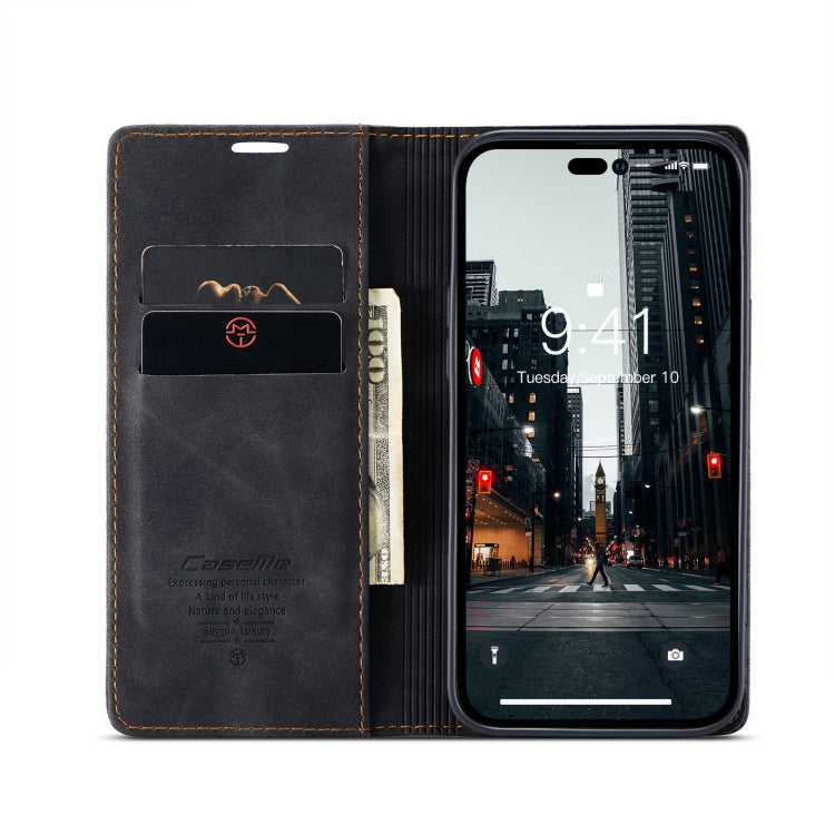 For iPhone 15 Pro Max CaseMe 013 Multifunctional Horizontal Flip Leather Phone Case(Black)