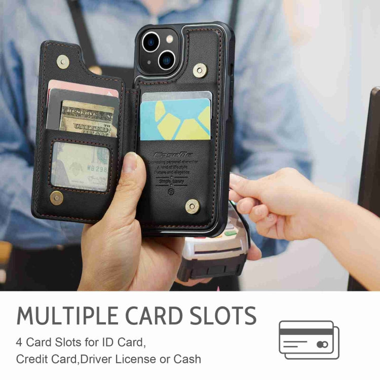For iPhone 13 CaseMe C22 Card Slots Holder RFID Anti-theft Phone Case(Black) - free shipping - PMC Jewellery - Order now!