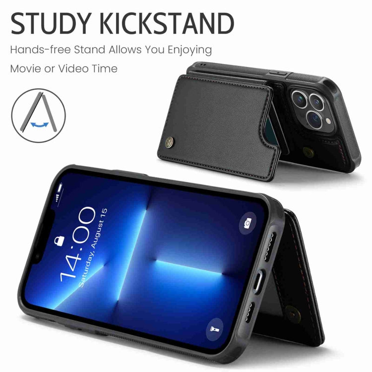 For iPhone 13 Pro CaseMe C22 Card Slots Holder RFID Anti-theft Phone Case(Black)