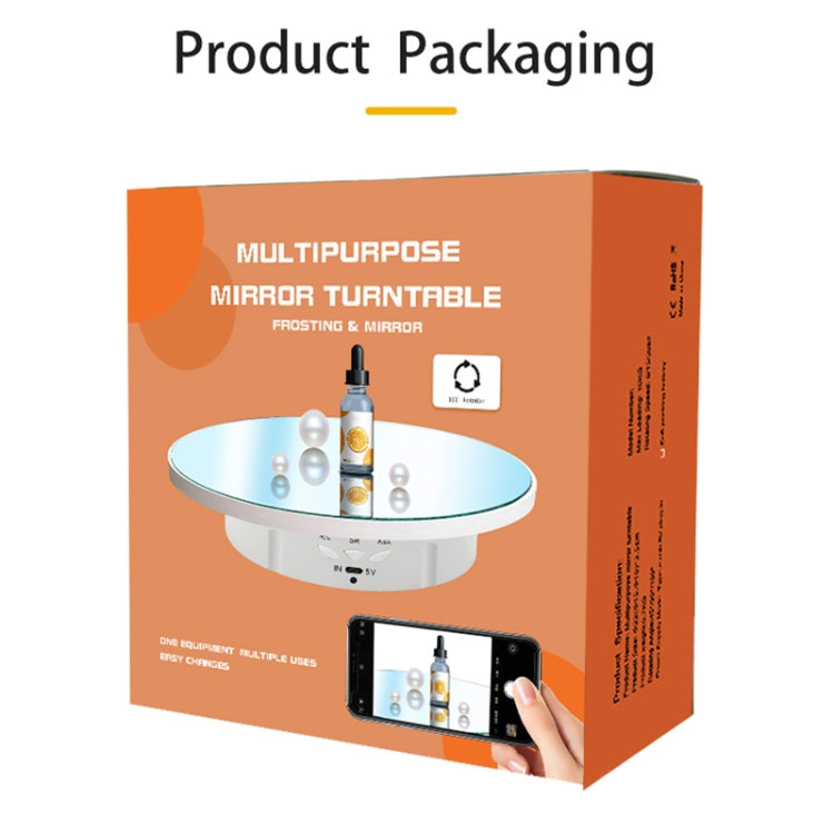 22cm Mirror Electric Rotating Display Stand Live Video Shooting Props Turntable Regular Version(Black) - by PMC TechLife | Online Shopping South Africa | PMC TechLife | Buy Now Pay Later Mobicred