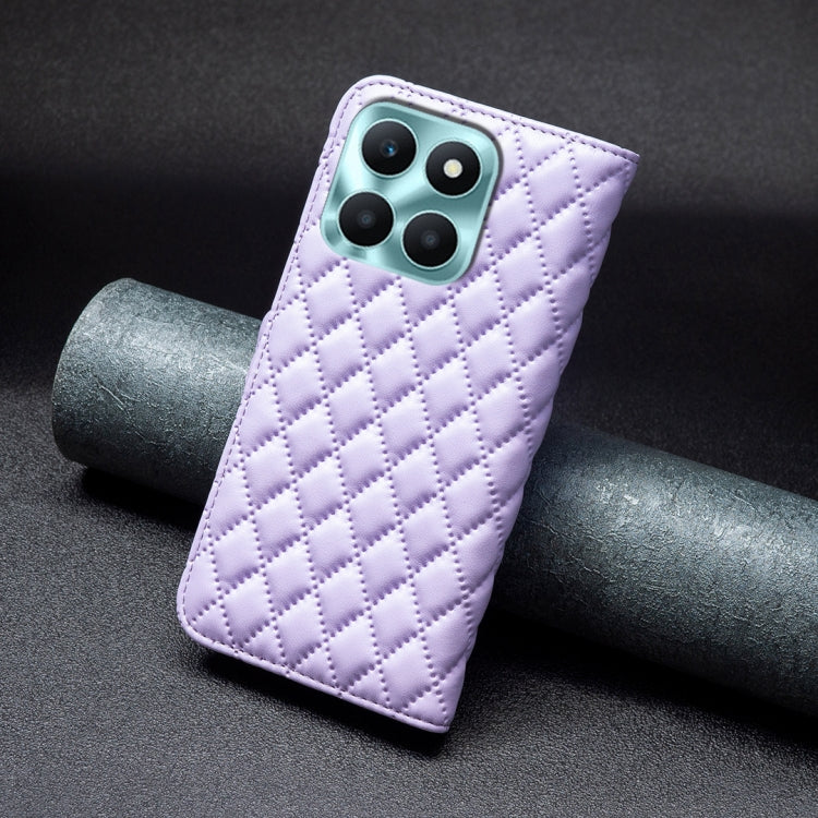 For Honor X6a Diamond Lattice Wallet Flip Leather Phone Case(Purple)