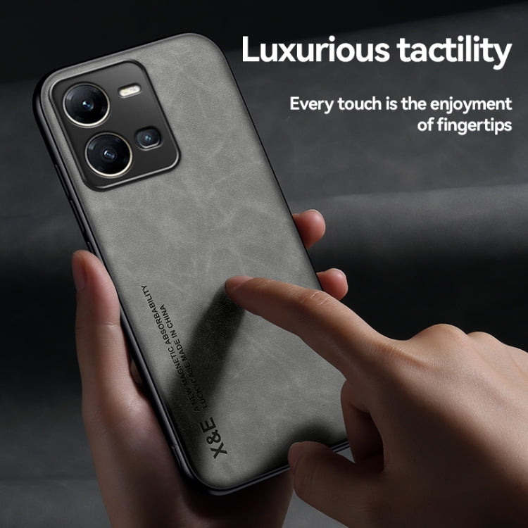 For vivo X100 Pro Skin Feel Magnetic Leather Back Phone Case(Blue)