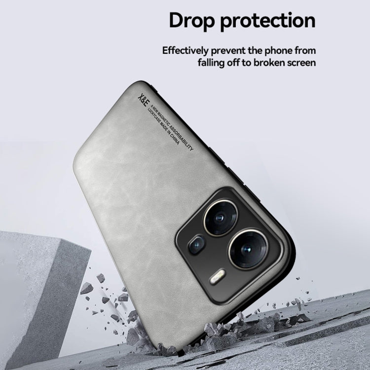 For vivo X100 Pro Skin Feel Magnetic Leather Back Phone Case(Blue)