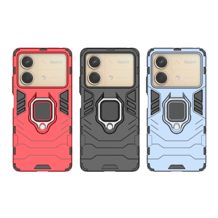 For Xiaomi Redmi Note 13R Pro 5G Shockproof PC + TPU Holder Phone Case(Black) - Xiaomi Cases by PMC TechLife | Online Shopping South Africa | PMC TechLife | Buy Now Pay Later Mobicred