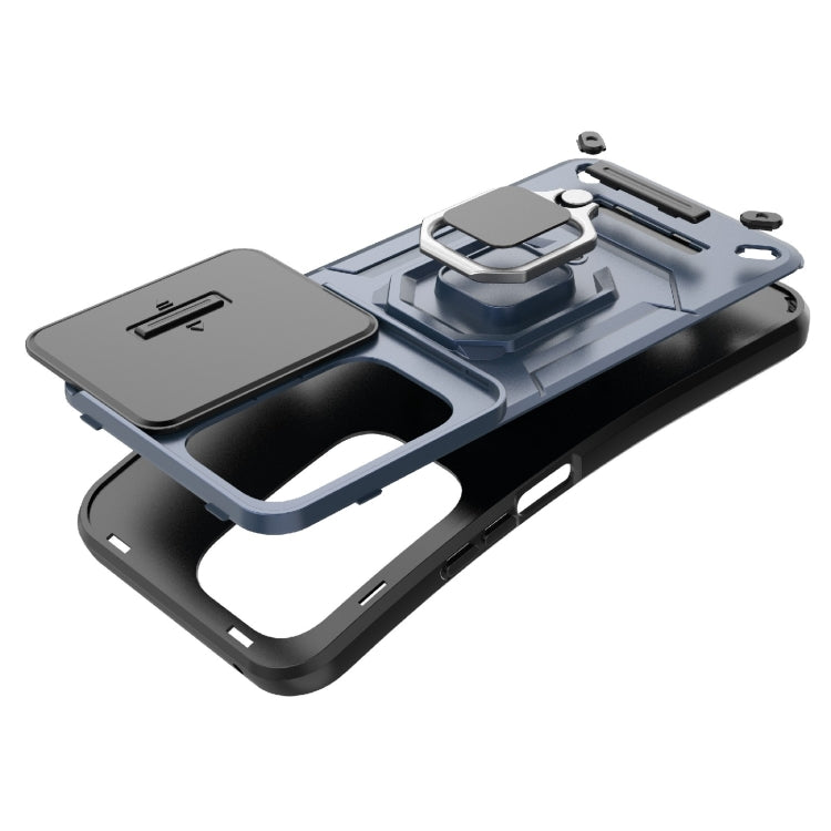For Honor 200 Lite Global Sliding Camshield TPU + PC Shockproof Phone Case with Holder(Black) - free shipping - PMC Jewellery - Order now!